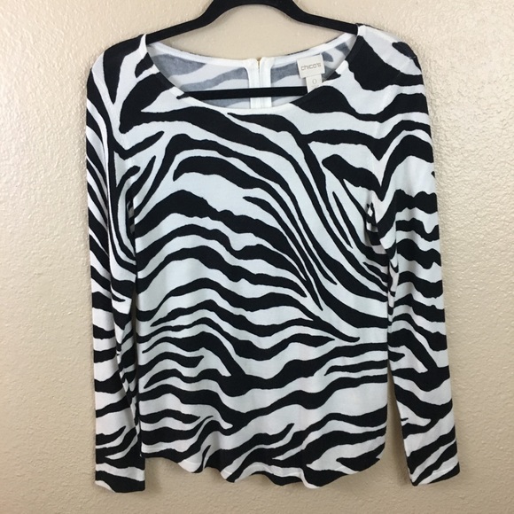 Chico's Sweaters - Chico’s zebra print sweater SZ 0
